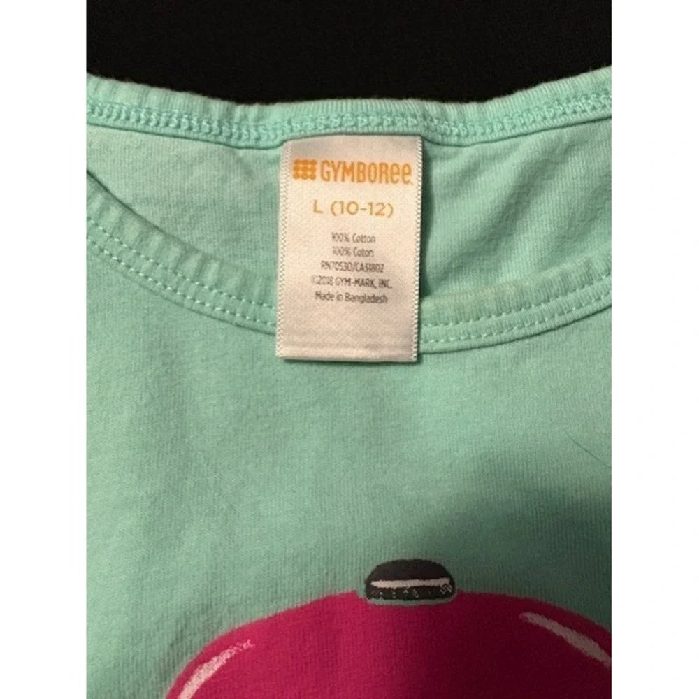 Gymboree girls size 10/12 light teal tee shirt with gumball graphic